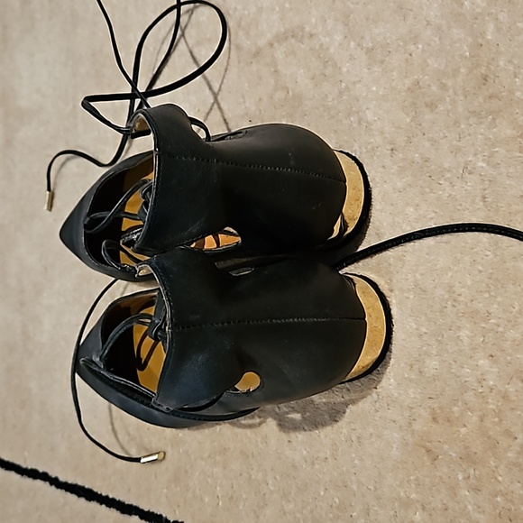 Lace up black ballet flats 39 - Picture 4 of 6